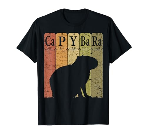 Capybara Periodic Table Elements Capybara Retro Rodent T-Shirt