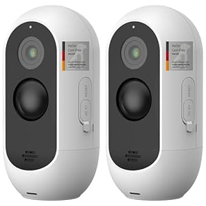PetTec® Cam Free 2er Set - Wireless Haustierkamera Hundekamera mit App [OHNE ABO-Falle] - Katzen & Hunde Kamera Indoor/Outdoor - Bewegungserkennung & Sprachfunktion - Akku bis zu 9 Monate ohne Laden