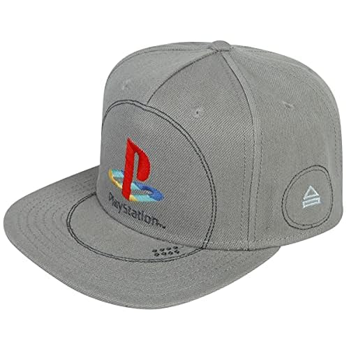 Playstation Unisex Embroidered Logo Snapback Baseball Cap, Grau (Grey Grey), One Size (Herstellergröße: Adjustable)