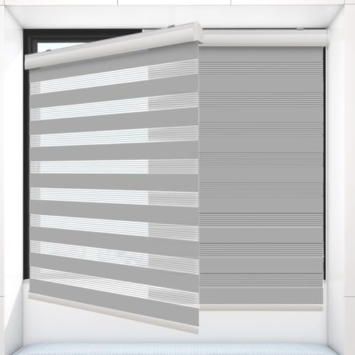 Recopilación de Persianas Modernas - 5 favoritos. 44 ORYU Persianas Enrollables de Cebra, Super Blackout Zebra Roller Estilo Moderno para Sala, Dormitorio, Estudio, etc. Perfecto para Privacidad y Estilo 100cm Ancho x 180cm (2, Gris)