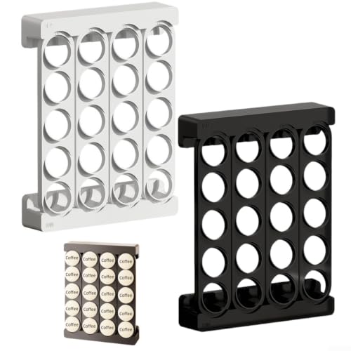 Organizador de cápsulas de café pared: soporte vertical blanco de 20 huecos 5
