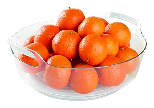 madesmart Deep Portable Turntable - Light Grey | FRIDGE COLLECTION | Handles for Portability | Easy to Spin | Non-slip Lining and Base | Easy to Clean | BPA-Free