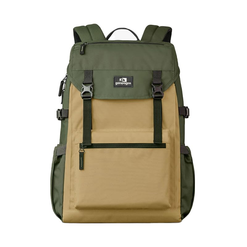 Mochila Galapagos Pelican 2.0, 30 Litros, Compartimento para Notebook 15', Preta, 33 x 25 x 44 cm (Verde/Ocre)