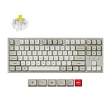Keychron C1 Pro 8K QMK Wired Custom Mechanical Keyboard, TKL Layout Launcher Support with Hot-Swappable Super Red Switch, PBT Keycaps Compatible for Mac Windows Linux