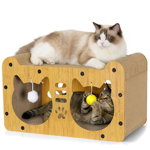 Gimars Griffoir pour Chat 51,5 cm, Grattoir Chat Carton XL, Griffoir Chat en Carton Couchage et Mobilier pour Chats, Griffoir pour Chat Maison pour Griffer, Se...
