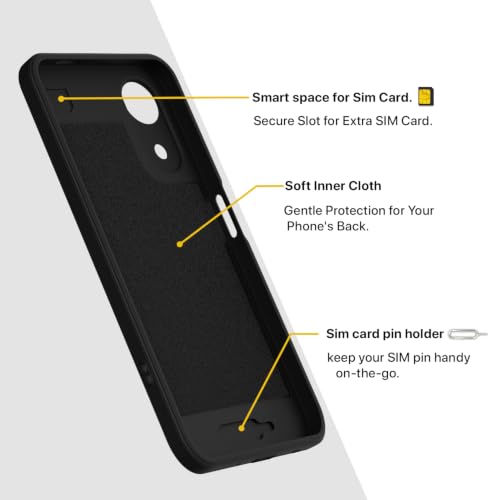 Image of Outlouders Back Cover for Vivo T5e | Soft Matte Silicone | Slim Fit | Magnetic-Safe Logo Design (Magnetic-Safe Not Compatible) | Shockproof | Camera Protection Bumper Case (Black)