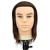 wkao With Stand, Salons And Students Beauty For Realistic 10 In Brown Hair Mannequin Head, Mannequin Head Male, Practice Styling