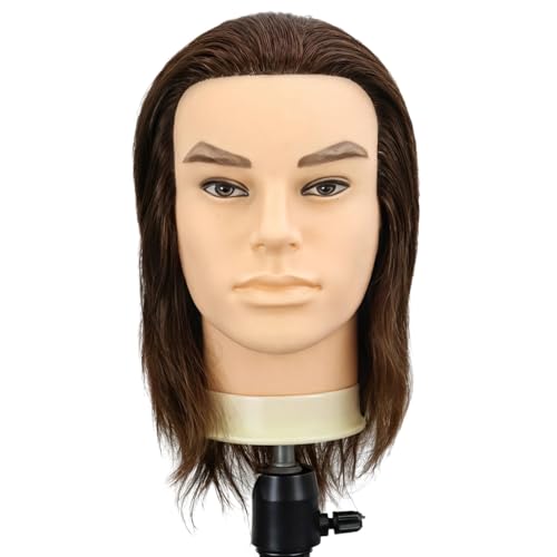 wkao With Stand, Salons And Students Beauty For Realistic 10 In Brown Hair Mannequin Head, Mannequin Head Male, Practice Styling