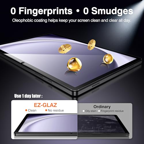 Image of EZ-GLAZ-2 Pack for Galaxy Tab A11 Plus / A9 Plus (11 Inch) Screen Protector, Military-Grade Shatterproof, 9H+ Tempered Glass with Installation Box, Anti-Scratch, Apple Pencil Compatible, HD Clarity, Bubble Free