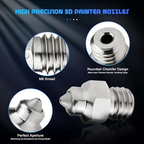 2 peças 0,8 mm Mk8 Ender 3 bocais Impressora 3D Extrusora de bocal de aço endurecido bimetálico, par