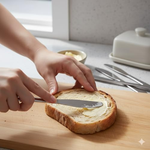 Image of Convay Stainless Steel Butter Knives Set of 12 with Pearled Edge Design | Premium Dinner Knife for Spreading Butter, Jam & Cheese | Rust-Resistant Cutlery for Home, Kitchen & Dining