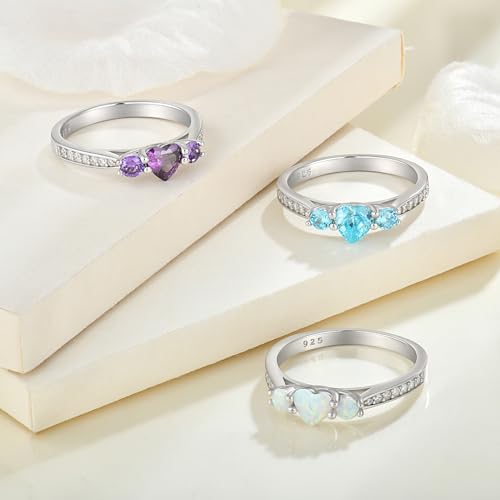 Engagement Wedding Band Ring 925 Sterling Silver Eternity Ring Birthstone Stackable Rings for Women Size 5-102