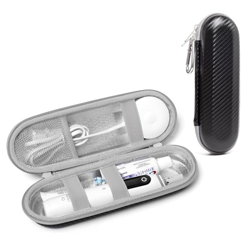 Nincha Estojo Rígido Para Escova De Dentes Elétrica - As Séries Oral-B Io/Pro/Smart, Philips Sonicare, Tamanho Maior Viagem, Serve Todas Escovas Elétricas E Acessórios, Preto
