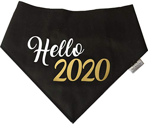 Spoilt Rotten Pets S4 Hello 2020 - Bandana per Cani di Taglia Grande, Colore Nero, per Travestimento da Natale, per Travestimento da Cane, Adatto per Cani Husky, GSD, Newfies e Chow Chow