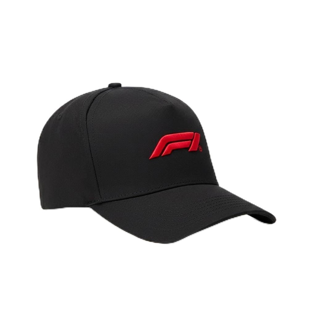 Formula 1 (F1) Classic Black Baseball Cap with Red Logo, Cotton, Adjustable Fit, Sports Casual Headwear