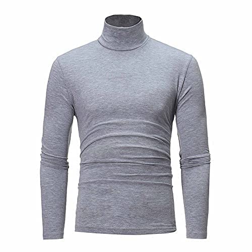 Hrbtensmens Turtleneck Top Slim Fit Solid Base Thin Sweater Casual