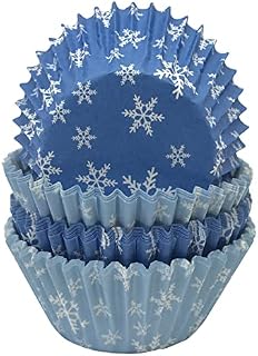 Anniversary House Snowflake Petit Four Cupcake Cases in Rip-Top CDU, CC501 Blue