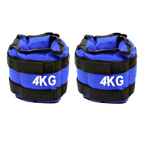 Pack de 2 pesas de 4 KGs (2 kgs CADA UNA). Para tobillos y/o muñecas, TAMAÑO: 38 x 12. Para correr, gimnasio, footing... Correas ajustables, transpirable. Máxima comodidad.