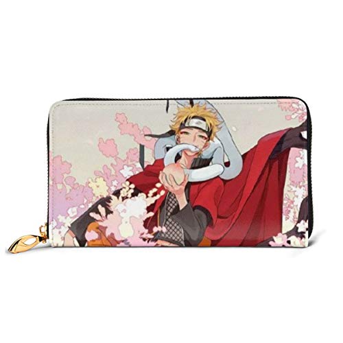 Preisvergleich Produktbild Naruto Geldbörse aus echtem Leder mit Reißverschluss, lange Clutch, Münzfach, Kartenpaket für Damen und Herren
