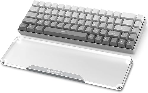 Image of Acrylic Keyboard Wrist Rest Pro- Compact 60% Keyboard- Mechanical Keyboards Ergonomic Palm Rest for Computer Keyboard,Anti-Slip Base,Wrist Pad for Laptop,Office & Home-Easy Typing,Silver