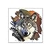 CafePress - Wolf quadratischer Aufkleber 7,6 cm x 7,6 cm – quadratischer Stoßstangen-Aufkleber, Auto-Aufkleber, 7,6 x 7,6 cm (klein) oder 12,7 x 12,7 cm (groß).