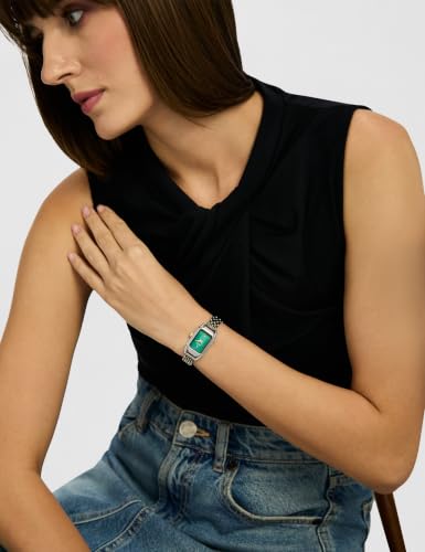 Image of French Connection Opessence Analog Green Rectangle Dial Watch for Women - FCN0177NTM