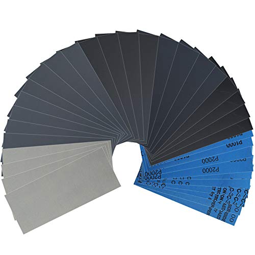 Coceca 54pcs Wet Dry Sandpaper 1000 to 5000 Grit Assortment 9 x 3.6