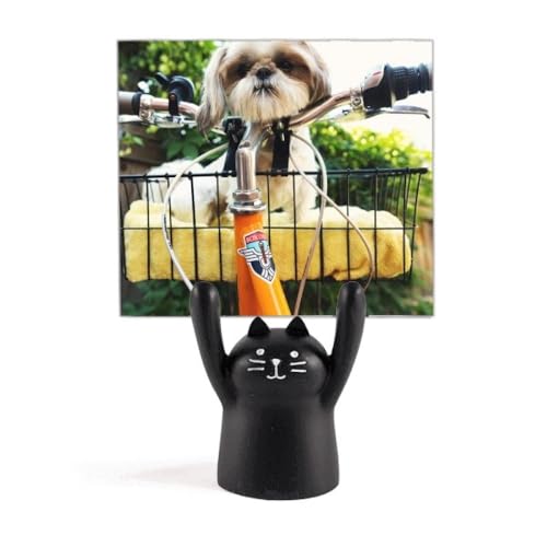 Support photo pour chien fixant le regard motif chat noir