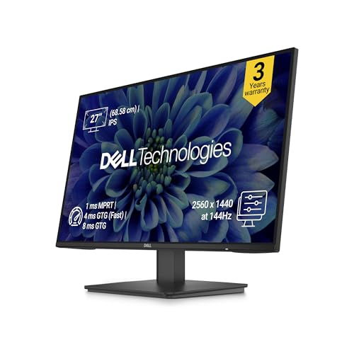 Image of Dell SE2726D 27 inch (68.58 cm) QHD IPS Display, 144Hz Refresh, AMD FreeSync, Eye Comfort Technology, Flicker-Free, HDMI /DP Connectivity, Elegant Design for Work & Play