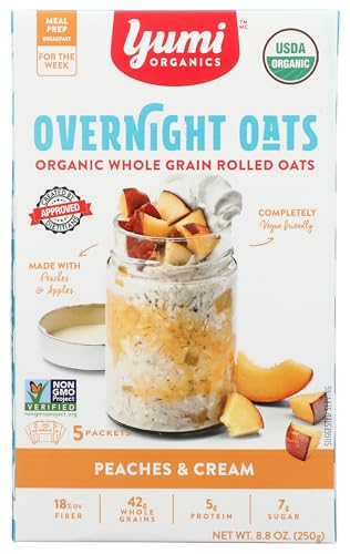 Yumi Organics Organic Peaches & Cream Overnight Oats, 8.8 Oz