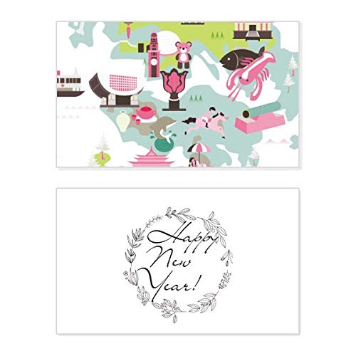 Carte de Hong Kong cadeau de Nouvel An chinois avec message de voeux