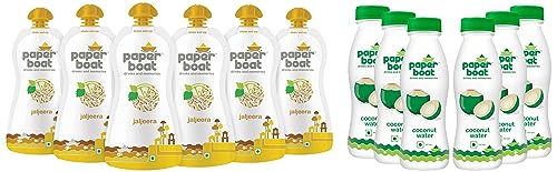 Image of Paper Boat Coconut Water, 200ml (Pack of 6) + Paper Boat Jaljeera Juice, 200ml (Pack of 6)