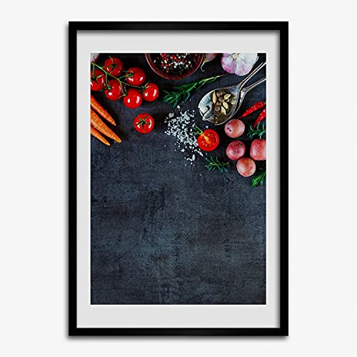 Cadre en bois moderne Tulup 50x70 cm de légumes et épices pour illuminer votre cuisine