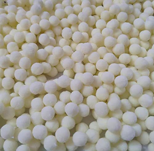 Pacote de 500 pompons esponjosos de alta densidade, pompons para crianças, artesanato, joias, acessórios, roupas, apliques e decorações, 10 mm bege