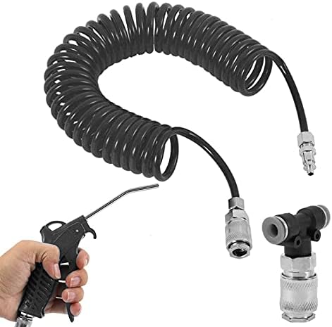 Miniatura 2 de Kit de pistola de soplado de aire, boquilla de limpieza, kit de herramientas de pulverización de soplado con manguera de aire PU de bobina de 16.4