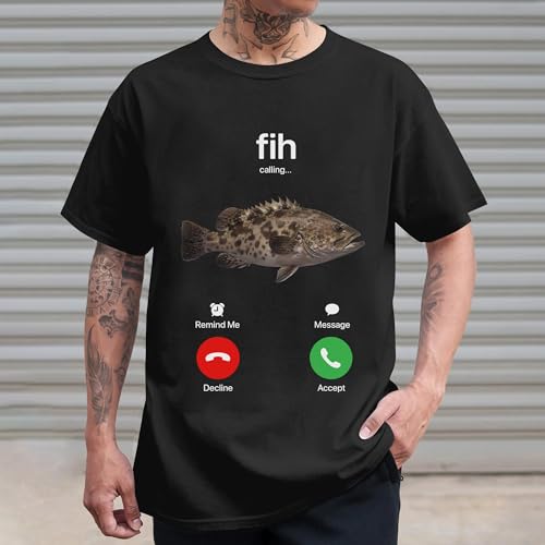 Cozevra Fih Shirt for Men - Fish Calling Shirt - Mens Fishing Tshirt - Fish Calling Remind Me Tshirts - Sarcasm Tee Tee for Men - Father Day Fishing Gift Shirts (Black-2XL) by Cozevra - Used condition - Image 7