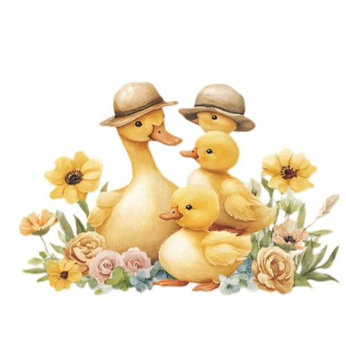 Vinilo decorativo familia de patos acuarela para pared