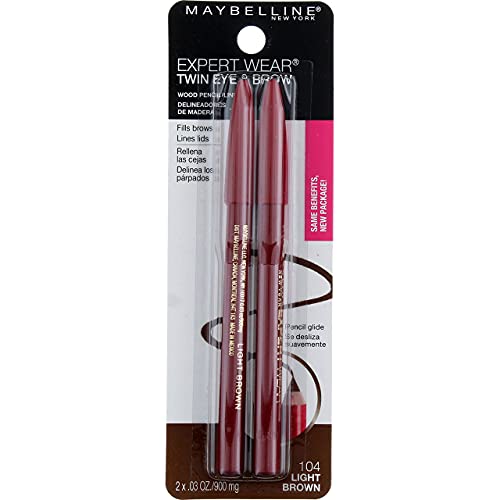 Maybelline Expert Wear Twin Brow & Eye Pencils, Light Brown [104] 2 ea (Pack of 6)