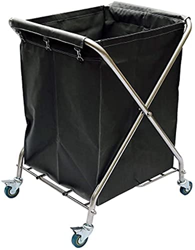 DFEDHF Kitchen Movable Trolleys Laundry Trolley Cart Folding Laundrys Sorter Basket Hotel Bins Laundry Hamper on Wheels with Wheel and Handle/Yellow(Black)