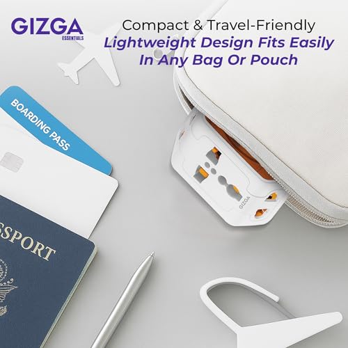 Image of Gizga Essentials 3 Pin Multi Plug Socket | Universal Travel Adaptor with Multiple Charging Ports, 6A Support, Compact Design | for Laptop, Smartphone, Hair Dryer, Iron