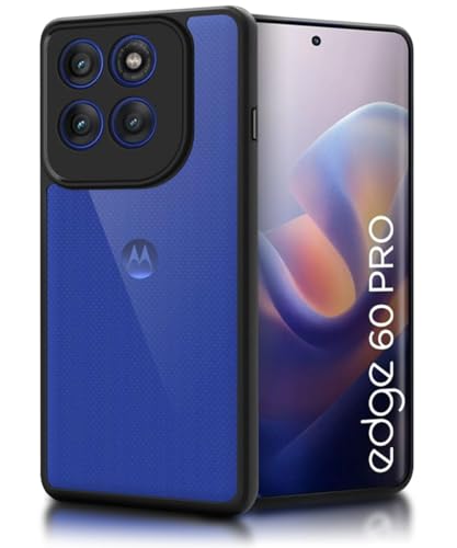 Image of WOW IMAGINE Shockproof Hybrid Back Cover for Motorola Moto Edge 60 Pro 5G | Hard Slim fit Back Case | PC & TPU | Clear Transparent Case - Black