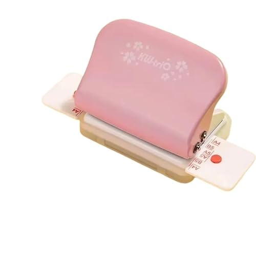 fach Locher 6-Loch-Papierpunsch Handheld Metal Loch Puncher Kapazität 6mm Notebook Scrapbook Tagebuchbindung Drahtbindegerät(Pink)