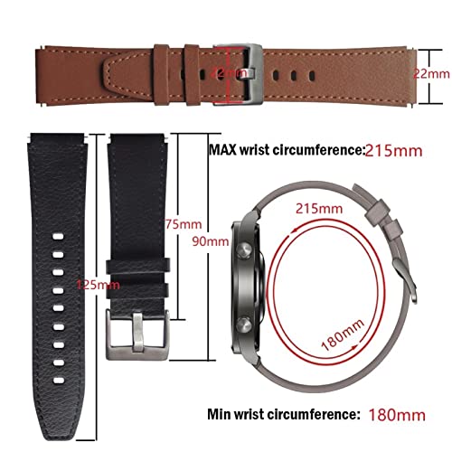 Correa de cuero 22mm para Huawei Watch 3 Pro miniatura 5