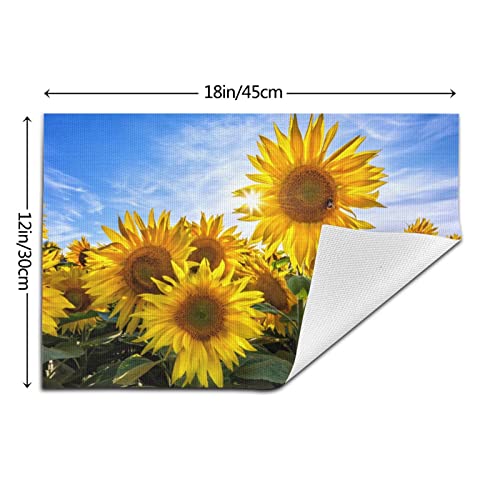 Set de table imprimé tournesol lavable 45x30 cm pour décoration - 4