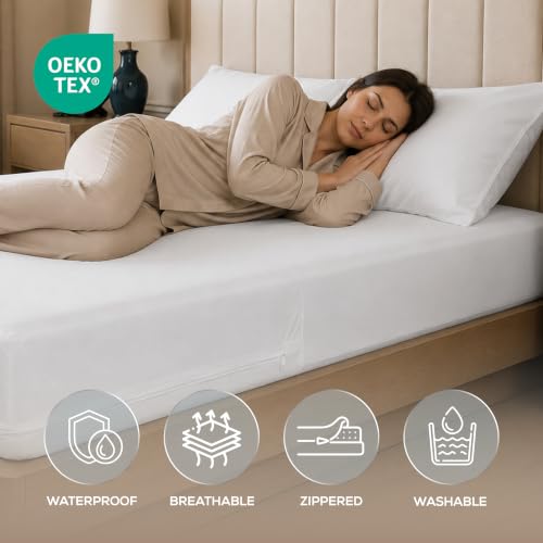 Image of Bulk 10-Pack Hotel California King Mattress Encasement 100% Waterproof f