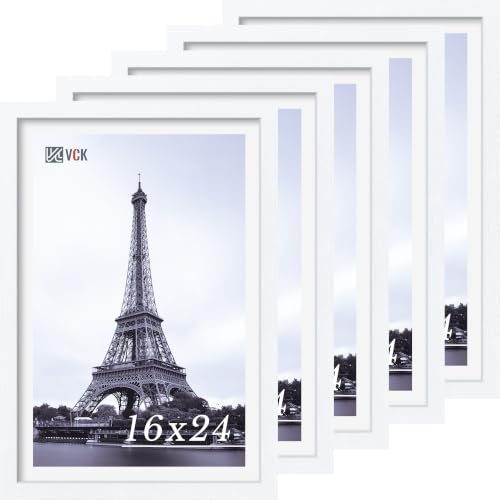 VCK 16x24 Frames 5 Pack, High-End White Wood, for Poster Artwork