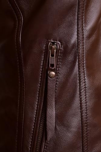 Women's Motorcycle Genuine Leather Jacket - Lambskin Leather Jacket Woman - Real Leather Jackets for Women3