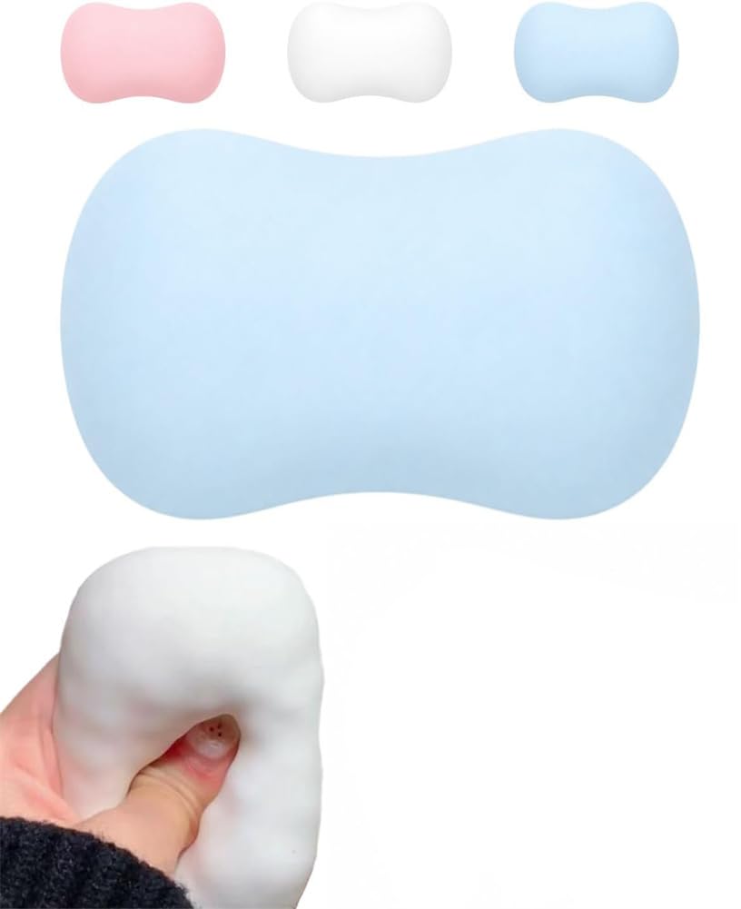 Crunchy Soap Squishy Asmr Stress Ball, Realistic Bar Soap Shape Bead-Filled Crunchy Squishy Stress Ball,Stress Relief Toy,Non-Rebound Zero-Bounce Fidget Toy for Office Desk Anxiety Relief (Blue)