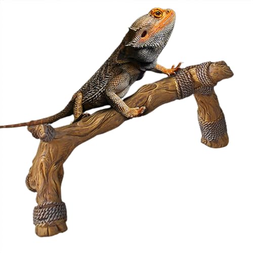 登山ペット 登山枝 - 爬虫類の生息地 木の登山枝 | 木登り枝爬虫類用の枝 |ヘビ、カメ、カエル、カメレオンなどの自然なテクスチャーのトカゲが木の枝に登る