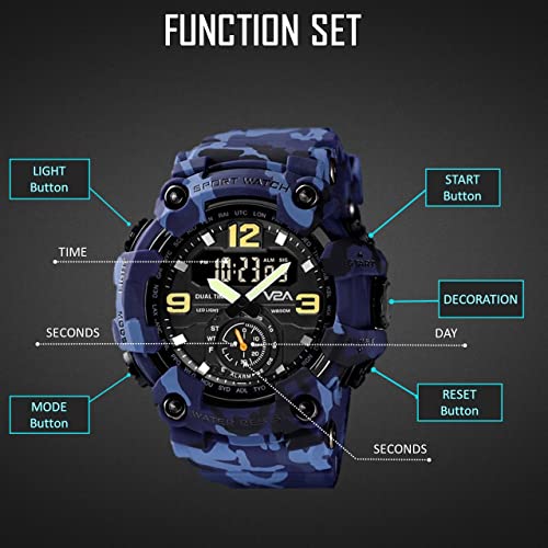 V2A Analogue - Digital Men's Watch (Green Dial Green Colored Strap)